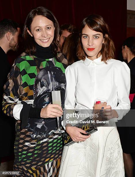 British Fashion Council CEO Caroline Rush and Alexa Chung attend the British Fashion Awards Nominees' Dinner hosted by Grey Goose at the Soho House...