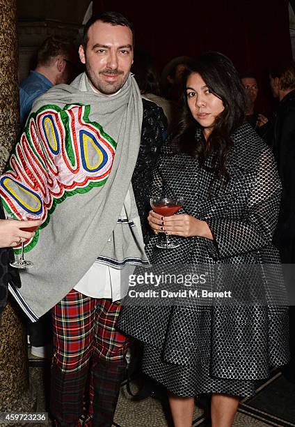 James Long and New Establishment Designer nominee Simone Rocha attend the British Fashion Awards Nominees' Dinner hosted by Grey Goose at the Soho...