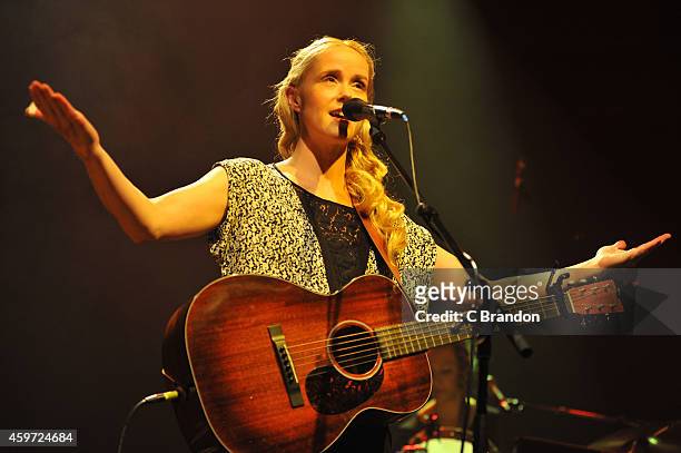 Tina Dico performs on stage at Shepherds Bush Empire on November 29, 2014 in London, United Kingdom.