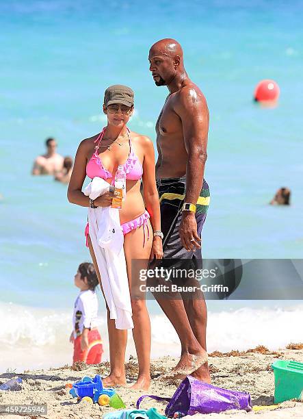 Alonzo Mourning and his wife Tracy are seen on June 10, 2012 in Miami, Florida.