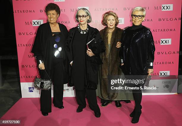 Carla Fendi, Paola Fendi, Franca Fendi and Anna Fendi attend the MAXXI Gala Dinner photocall at Maxxi Museum on November 29, 2014 in Rome, Italy.