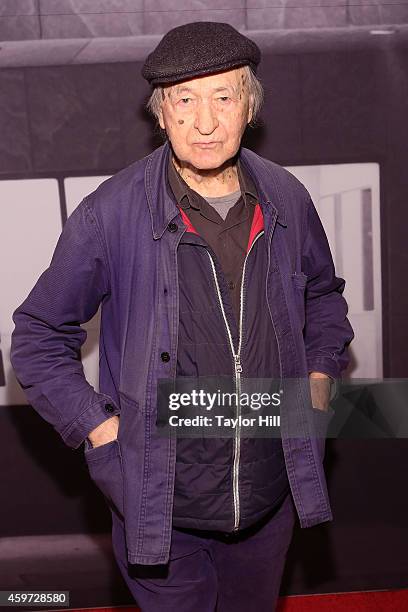 Filmographer Jonas Mekas attends The Whitney Museum Of American Art's 2014 Gala & Studio Party at The Whitney Museum of American Art on November 19,...