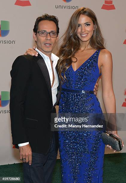 Marc Anthony and Shannon de Lima arrive at the 15th Annual Latin Grammy Awards on November 20, 2014 in Las Vegas, Nevada.