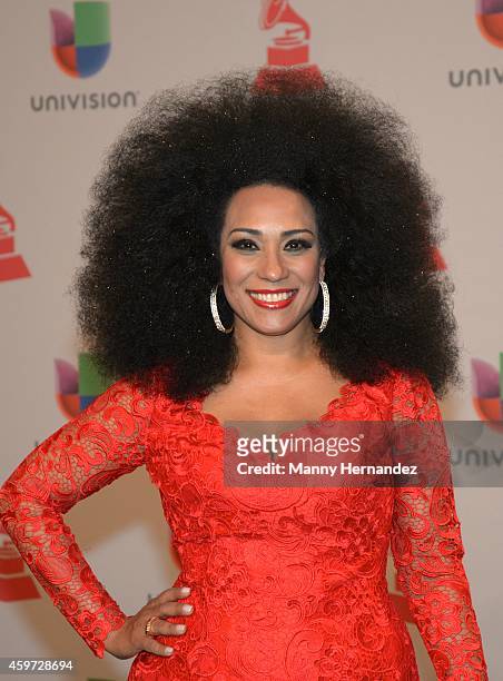 Aymee Nuviola arrive at the 15th Annual Latin Grammy Awards on November 20, 2014 in Las Vegas, Nevada.