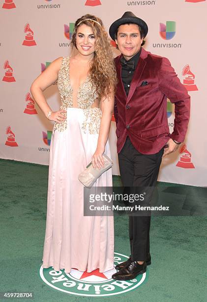 Jesse and Periko arrive at the 15th Annual Latin Grammy Awards on November 20, 2014 in Las Vegas, Nevada.
