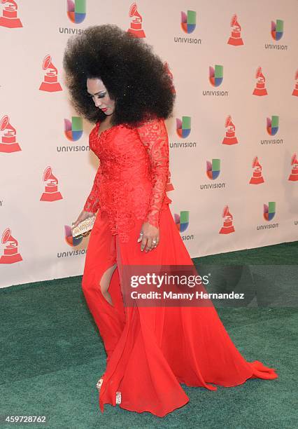 Aymee Nuviola arrive at the 15th Annual Latin Grammy Awards on November 20, 2014 in Las Vegas, Nevada.