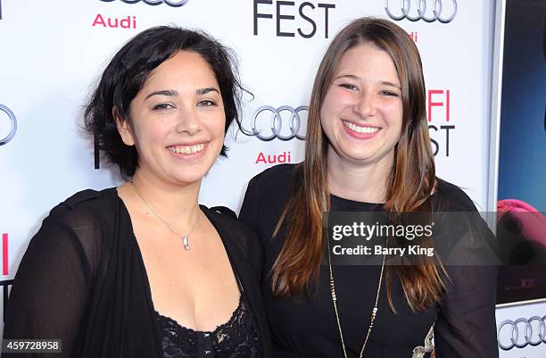 Director/writer Chloe Okuno and producer Lisa Gollobin arrive at AFI FEST 2014 Presented by Audi - Gala Premiere of 'Inherent Vice' at the Egyptian...