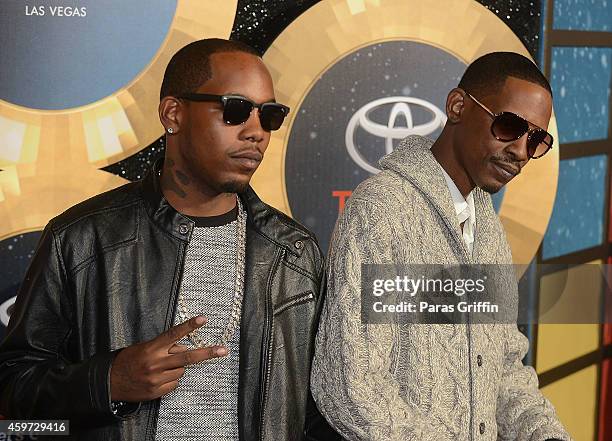 Rappers Roscoe and Kurupt arrives at the 2014 Soul Train Music Awards at the Orleans Areana on November 7, 2014 in Las Vegas, Nevada.