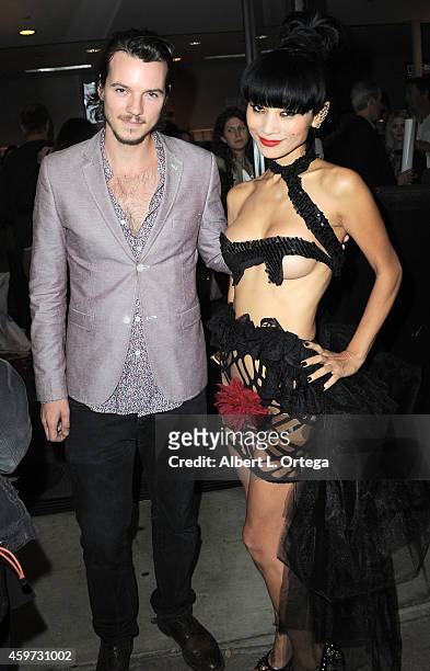 Actor Nathan Keyes and actress Bai Ling arrive for The Real Experimental Film Festival held at Laemmle Music Hall on November 21, 2014 in Beverly...