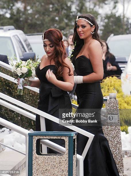 Deena Nicole Cortese and Sammi "Sweetheart" Giancola attend the wedding of Nicole "Snooki" Polizzi and Jionni LaValle on November 29, 2014 in East...