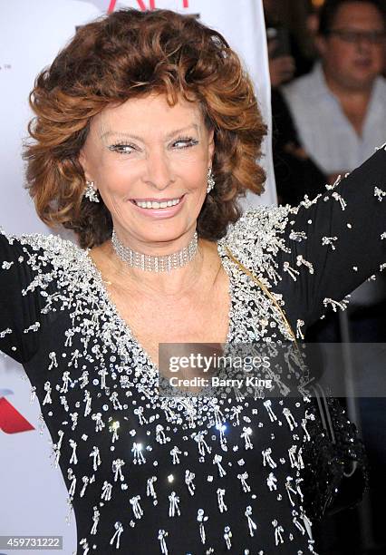 Actress Sophia Loren arrives at AFI FEST 2014 Presented By Audi - A Special Tribute To Sophia Loren at Dolby Theatre on November 12, 2014 in...