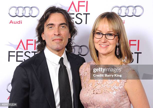 Conductor Carlo Ponti Jr. And his wife Andrea Meszaros Ponti arrive at AFI FEST 2014 Presented By Audi - A Special Tribute To Sophia Loren at Dolby...