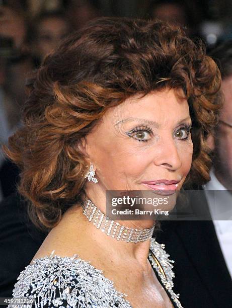 Actress Sophia Loren arrives at AFI FEST 2014 Presented By Audi - A Special Tribute To Sophia Loren at Dolby Theatre on November 12, 2014 in...