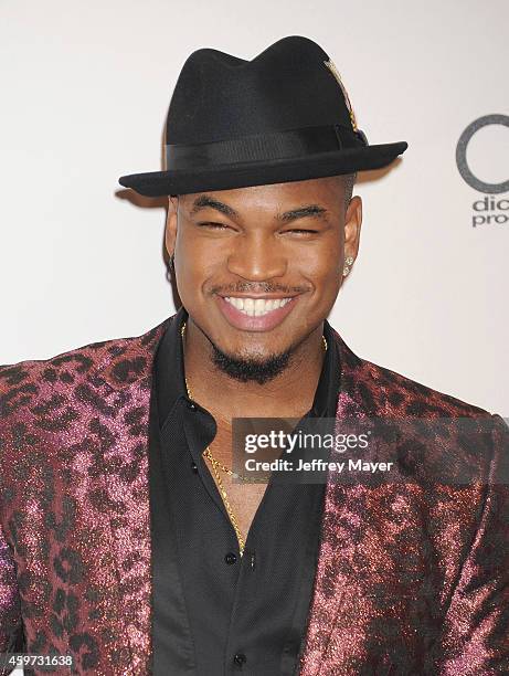 Singer Ne-Yo poses in the press room at the 2014 American Music Awards at Nokia Theatre L.A. Live on November 23, 2014 in Los Angeles, California.