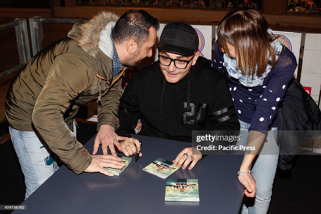 Italian rapper Rocco Hunt, winner in the "New proposals" at...