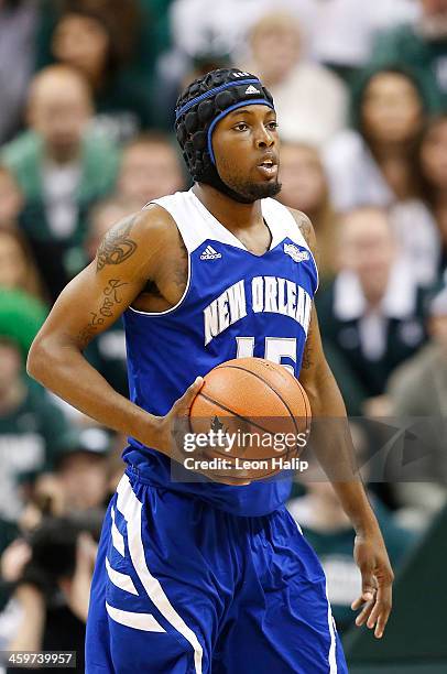 Kevin Hill of the New Orleans Privateers looks to the bench during the second half of the game against the Michigan State Spartans at the Breslin...