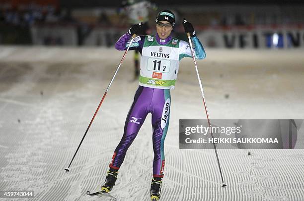 Japan's Akito Watabe of team Japan I competes during the men's Nordic Combined team sprint 2x7,5 km relay competition of the FIS World Cup Ruka...