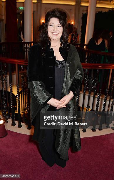 Kate Bush attends a champagne reception at the 60th London Evening Standard Theatre Awards at the London Palladium on November 30, 2014 in London,...