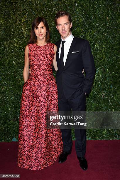 Benedict Cumberbatch and Sophie Hunter attend the 60th London Evening Standard Theatre Awards at London Palladium on November 30, 2014 in London,...