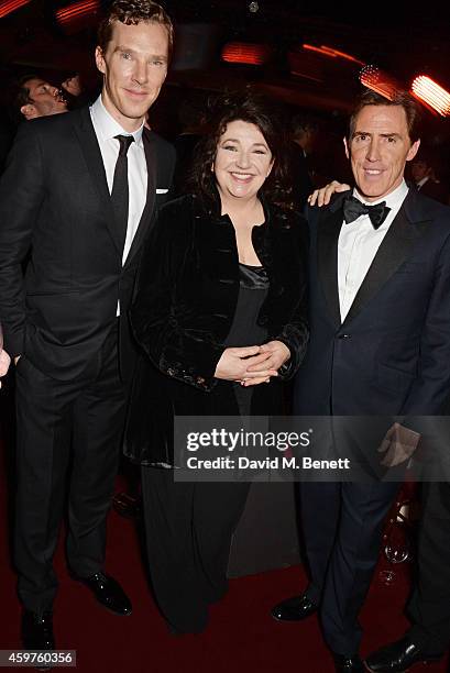Benedict Cumberbatch, Kate Bush and Rob Brydon attend an after party following the 60th London Evening Standard Theatre Awards at the London...