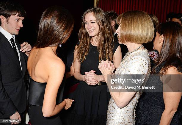 Alfie Oldman, Victoria Beckham, Hannah Bagshawe and Anna Wintour attend an after party following the 60th London Evening Standard Theatre Awards at...