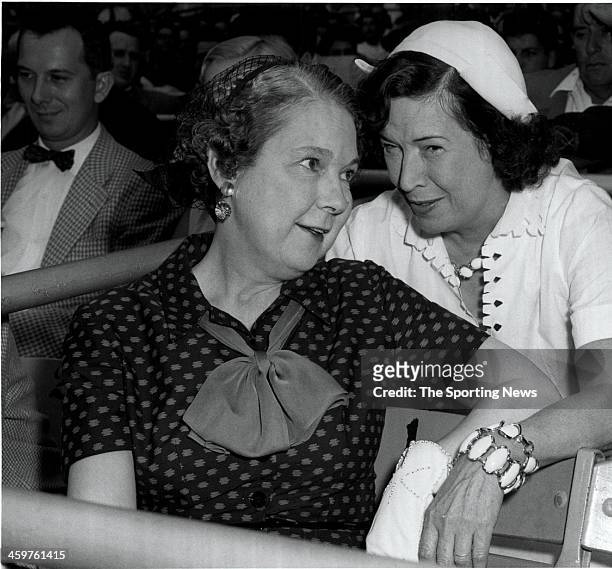 Mrs. Eleanor Gehrig wife of New York Yankees Hall of Fame player Lou Gehrig and Mrs. CLaire Ruth, widow of New York Yankees Hall of Famer Babe Ruth...