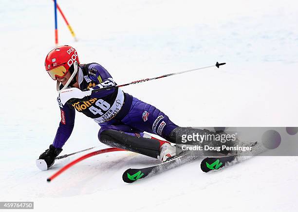 Hailey Duke of the United States skis in the ladies slalom at the 2014 Audi FIS Ski World Cup at the Nature Valley Aspen Winternational at Aspen...