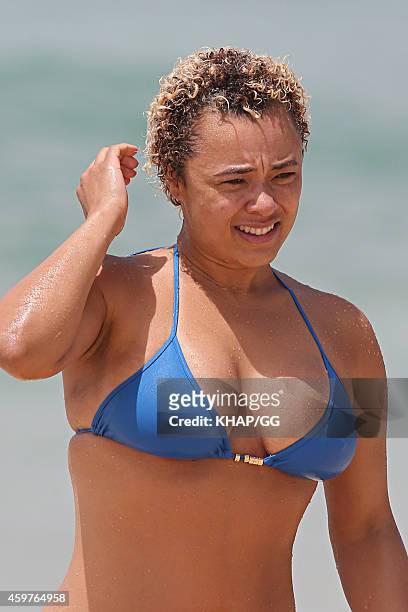 Sneaky Sound System's Connie Mitchell is seen at Bondi on November 30, 2014 in Sydney, Australia.
