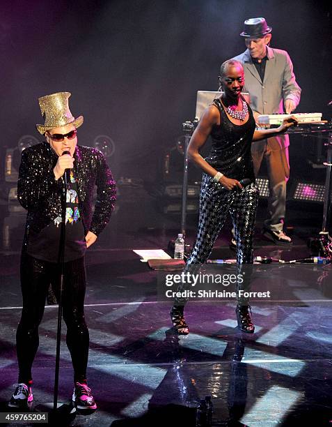 Andy Bell and Vince Clarke of Erasure perform at 02 Apollo Manchester on November 30, 2014 in Manchester, England.