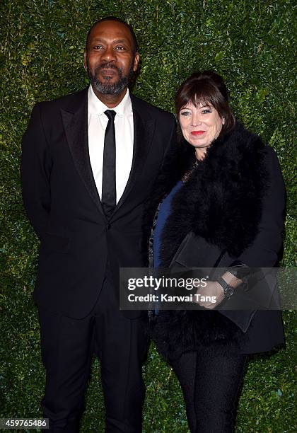 Lenny Henry and Lisa Makin attend the 60th London Evening Standard Theatre Awards at London Palladium on November 30, 2014 in London, England.