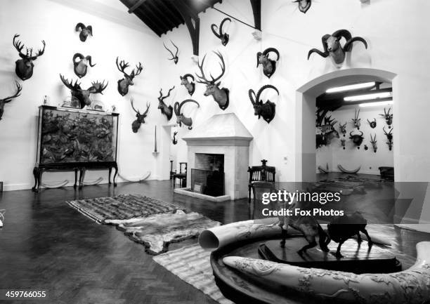 View of two rooms of the Big Game Museum which displays over 300 animals mostly shot by British Monarchs at Sandringham Estates in London,England....