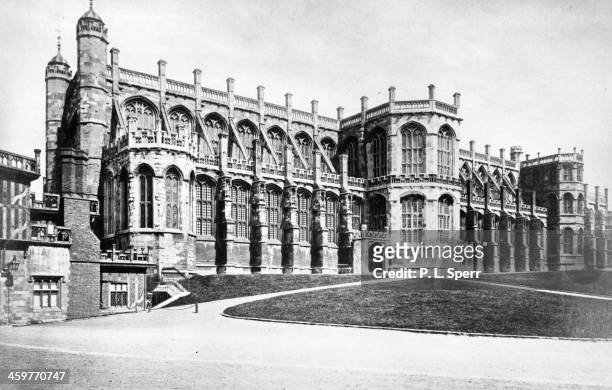 View of St George's Chapel in the Windsor Castle in London, England. Circa 1900.