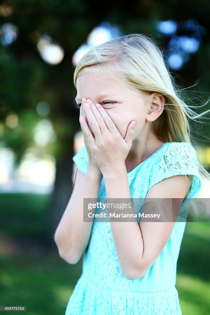 Young girl laughing