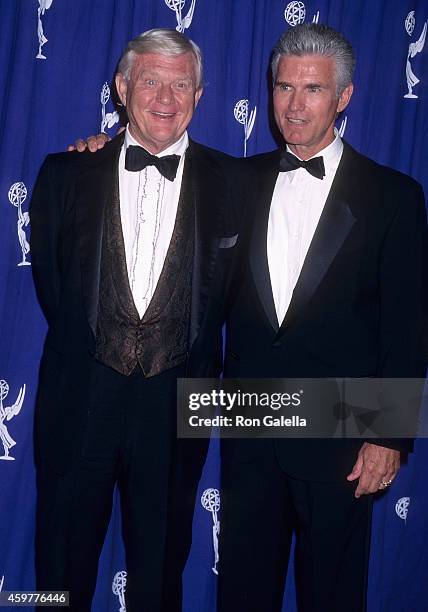 Actor Martin Milner and actor Kent McCord attend the 49th Annual Primetime Emmy Awards Creative Arts Emmy Awards on September 7, 1997 at the Pasadena...