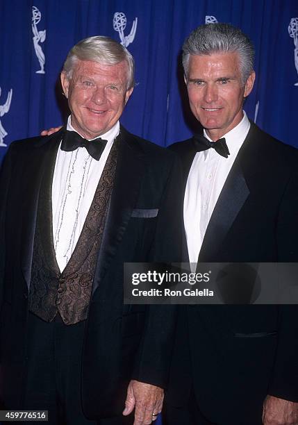 Actor Martin Milner and actor Kent McCord attend the 49th Annual Primetime Emmy Awards Creative Arts Emmy Awards on September 7, 1997 at the Pasadena...