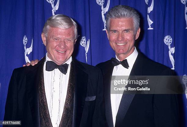 Actor Martin Milner and actor Kent McCord attend the 49th Annual Primetime Emmy Awards Creative Arts Emmy Awards on September 7, 1997 at the Pasadena...