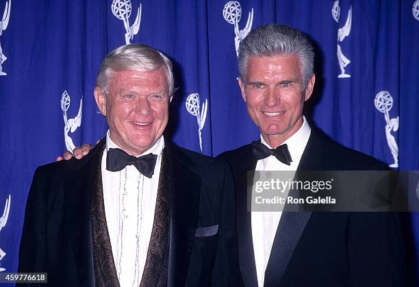 Actor Martin Milner and actor Kent McCord attend the 49th Annual Primetime Emmy Awards Creative Arts Emmy Awards on September 7, 1997 at the Pasadena...