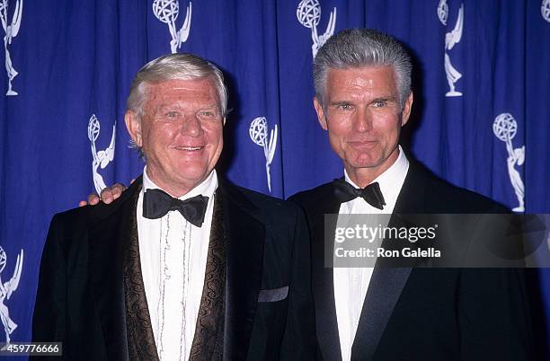 Actor Martin Milner and actor Kent McCord attend the 49th Annual Primetime Emmy Awards Creative Arts Emmy Awards on September 7, 1997 at the Pasadena...