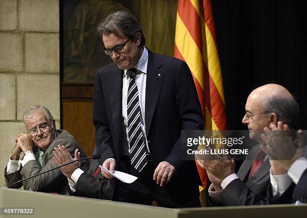President of Catalonia's regional government Artur Mas , chief prosecutor of Catalonia Jose Maria Romero de Tejada and president of the High Court of...