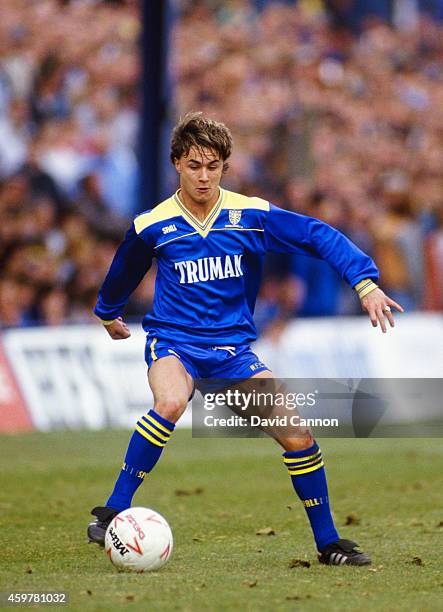 Wimbledon player Dennis Wise in action during an FA Cup 6th round match between Wimbledon and Spurs at Plough Lane on March 15, 1987 in Wimbledon,...