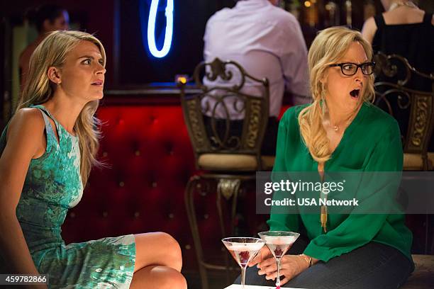 Curry Favor" Episode 107 -- Pictured: Eliza Coupe as Nina, Annie Sertich as Edie --