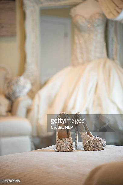 Crystal Shoe Couture are seen druing the wedding of Nicole "Snooki"Polissi and Jionni Lavalle at St. Rose Of Lima on November 29, 2014 in East...