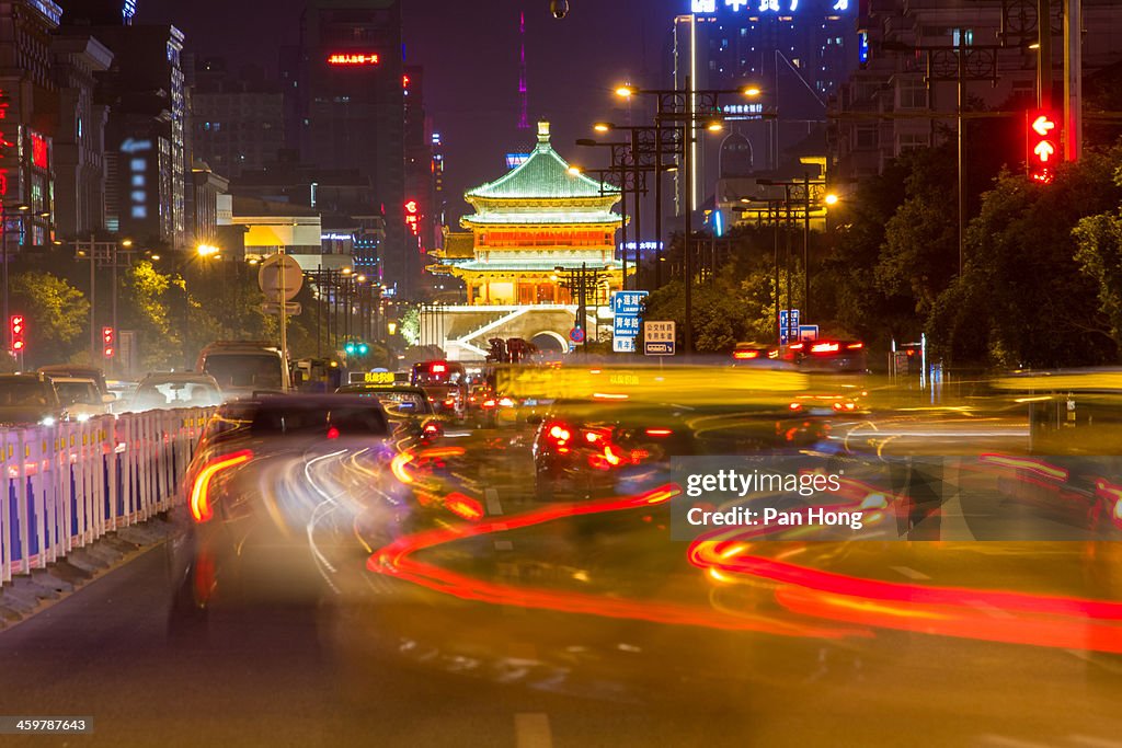 Xi'an  traffic by night