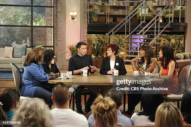 Colton Haynes visits the ladies of "The Talk," Wednesday, November 26, 2014 on the CBS Television Network. From left, Sheryl Underwood, Sara Gilbert,...