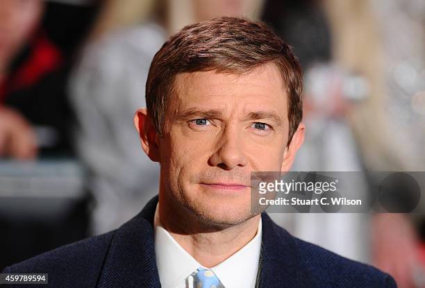 Martin Freeman attends the World Premiere of "The Hobbit: The Battle OF The Five Armies" at Odeon Leicester Square on December 1, 2014 in London,...