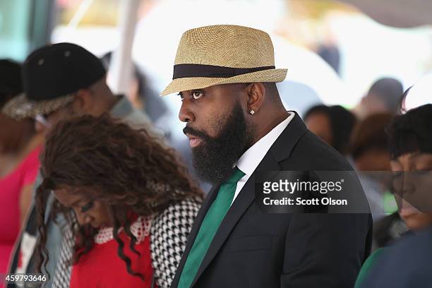 Michael Brown Sr. Attends services at The Flood Christian Church on November 30, 2014 in Ferguson, Missouri. Brown, the father of Michael Brown Jr.,...