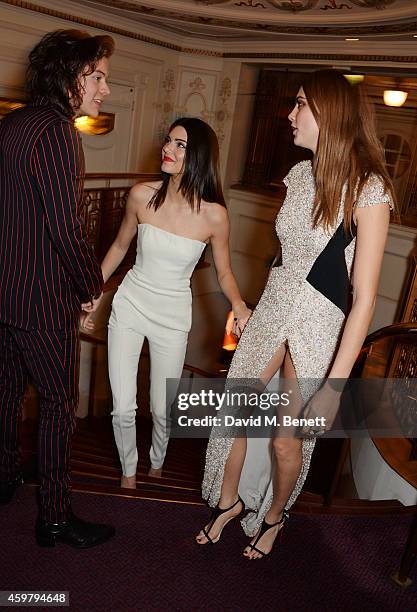 Harry Styles, Kendall Jenner and Model of the Year winner Cara Delevingne attend the British Fashion Awards at the London Coliseum on December 1,...