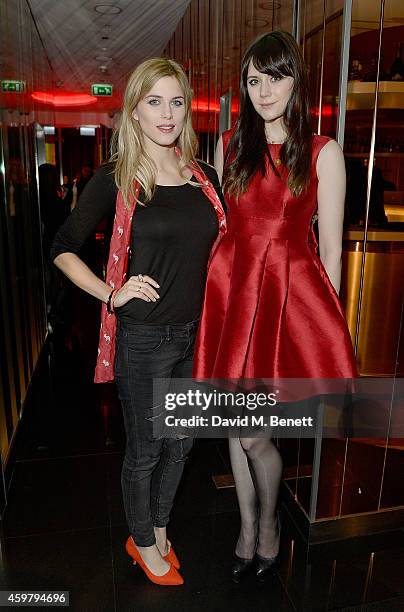 Ashley James and Lilah Parsons attend the W London - Leicester Square & World AIDS Day Fundraising Party at Wyld on December 1, 2014 in London,...