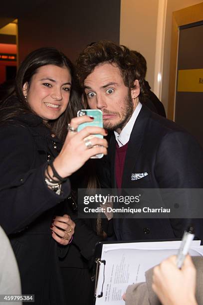 Sam Claflin attends 'The Riot Club' Paris Premiere at Mk2 Bibliotheque on December 1, 2014 in Paris, France.