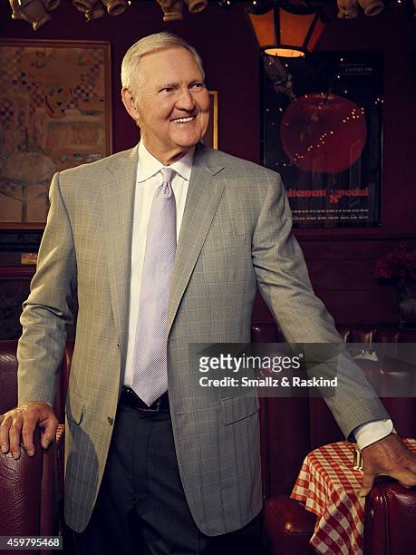 Jerry West is photographed at restaurant Dan Tana's for The Hollywood Reporter on October 3, 2014 in Los Angeles, California.